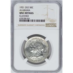 1921 Alabama 2x2 Centennial Commemorative Half Dollar Coin NGC Unc Details
