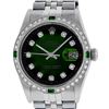Image 1 : Rolex Men's Stainless Steel Green Vignette Diamond Datejust Wristwatch