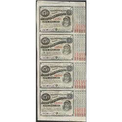 Uncut Sheet of (4) State of Louisiana Baby Bond Obsolete Notes