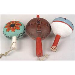 3 Hopi Gourd Rattles