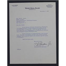 Admin Ass't Signed Letter on John F. Kennedy Senate Letterhead. One page, 10 1/2" x 8"; Dec. 7, 1955