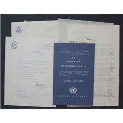 Two H.C. Lodge Jr. Letters Signed as Rep. to the United Nations; Jan. 17 and Sept. 20, 1956