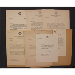 Seven Adlai E. Stevenson Typed Letters Signed as Governor of Illinois, April - November 1952