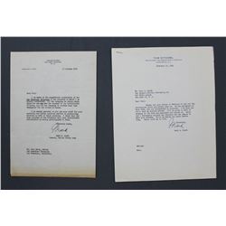 Four Mark W. Clark Letters Signed "Mark" as General, United States Army; 1952-1954.