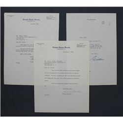Lot of Three Letters incl. Signed Frank Carlson and Milton Caniff "Milton" (1953-1955)
