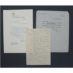 Three Lord Beaverbrook Letters Signed "Max"; Each One page, November-December 1955