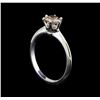 Image 4 : 14KT White Gold 0.70 ctw Round Cut Fancy Brown Diamond Solitaire Ring