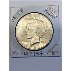 1924 P Silver Peace Dollar MS High Grade Nice Early US Coin