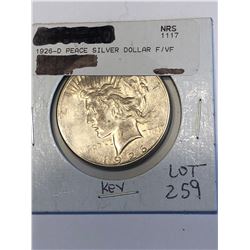 KEY 1926 D Denver Silver Peace Dollar High Grade Nice Early US Coin