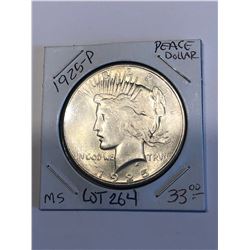 1925 P Silver Peace Dollar MS High Grade Nice Early US Coin