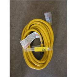 New 25 Ft. Heavy Duty Triple Outlet Extension Cord