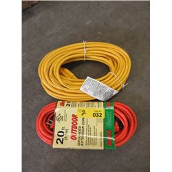 2 New Extension Cords  - 20 Foot & 50 Foot