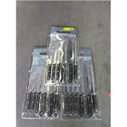 3 New 7 Piece Knife Sets with Cutting Board