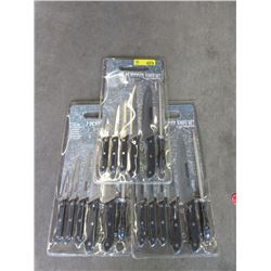 3 New 7 Piece Knife Sets with Cutting Board