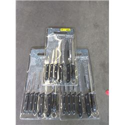 3 New 7 Piece Knife Sets with Cutting Board