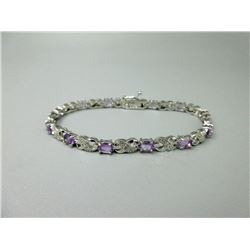 Amethyst & Diamond Tennis Bracelet