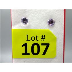 New 14 KT White Gold Amethyst Earrings