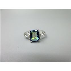 Ocean Blue Mystic Topaz & Diamond Ring