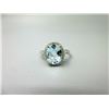 Image 1 : Baby Blue Topaz & Diamond Solitaire Ring