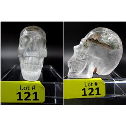 1733 CT Carved Clear Quarts Gemstone Skull