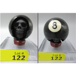 New Billiard Black 8 Ball Carved Skull