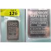 Image 1 : 5 Oz. Johnson Matthey .999 Fine Silver Bar