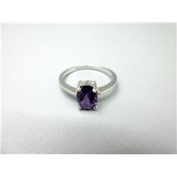 Sterling Silver Amethyst Solitaire Ring