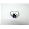 Image 1 : Sterling Silver Amethyst Solitaire Ring