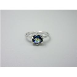 Ocean Blue Mystic Topaz Solitaire Ring