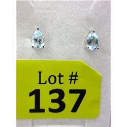 New Baby Blue Topaz Sterling Silver Earrings