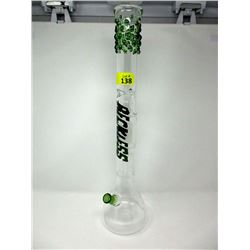 New 22" Tall Glass Bong with Green Accents