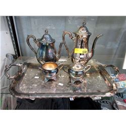 Silver Plated Tea and Coffee Service with Tray