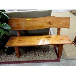 Four Foot Long Hand Crafted Live Edge Wood Bench