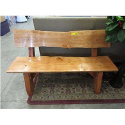Four Foot Long Hand Crafted Live Edge Wood Bench