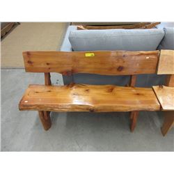 Four Foot Long Hand Crafted Live Edge Wood Bench