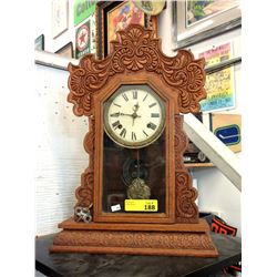 Antique Carved Oak Gingerbread Clock