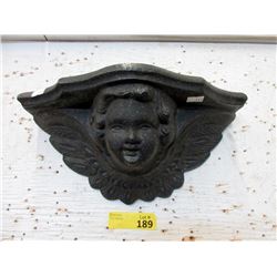 Heavy Cast Metal Cherub Wall Planter