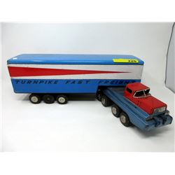 1950s Lithograph Tin Large Fast Freight Truck