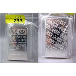 10 Oz Vintage Johnson Matthey .999 Silver Bar