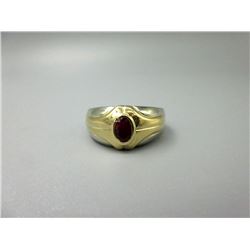 10KT White & Yellow Gold Mans Ruby Ring
