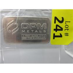 1 Oz. Ohio Precious Metals .999+ Silver Bar