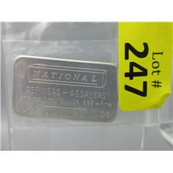 1 Oz National Refiners .999 Silver Investor Bar