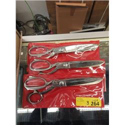 3 New Pairs of  10" Kare Stainless Steel Scissors