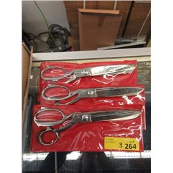 3 New Pairs of  10" Kare Stainless Steel Scissors