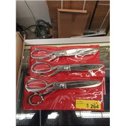 3 New Pairs of  10" Kare Stainless Steel Scissors