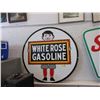 Image 1 : Large Enameled "White Rose Gasoline" Sign