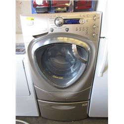 GE Profile Washing Machine on Pedestal Base