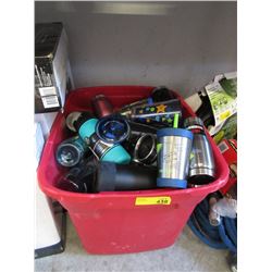 Large Tote of Assorted Beverage Containers