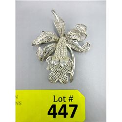 Vintage Birks Sterling Silver Flower Holder Brooch