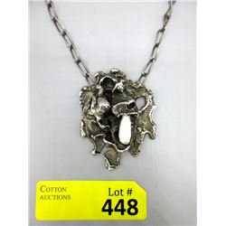 Large Brutalist Sterling Silver Statement Necklace